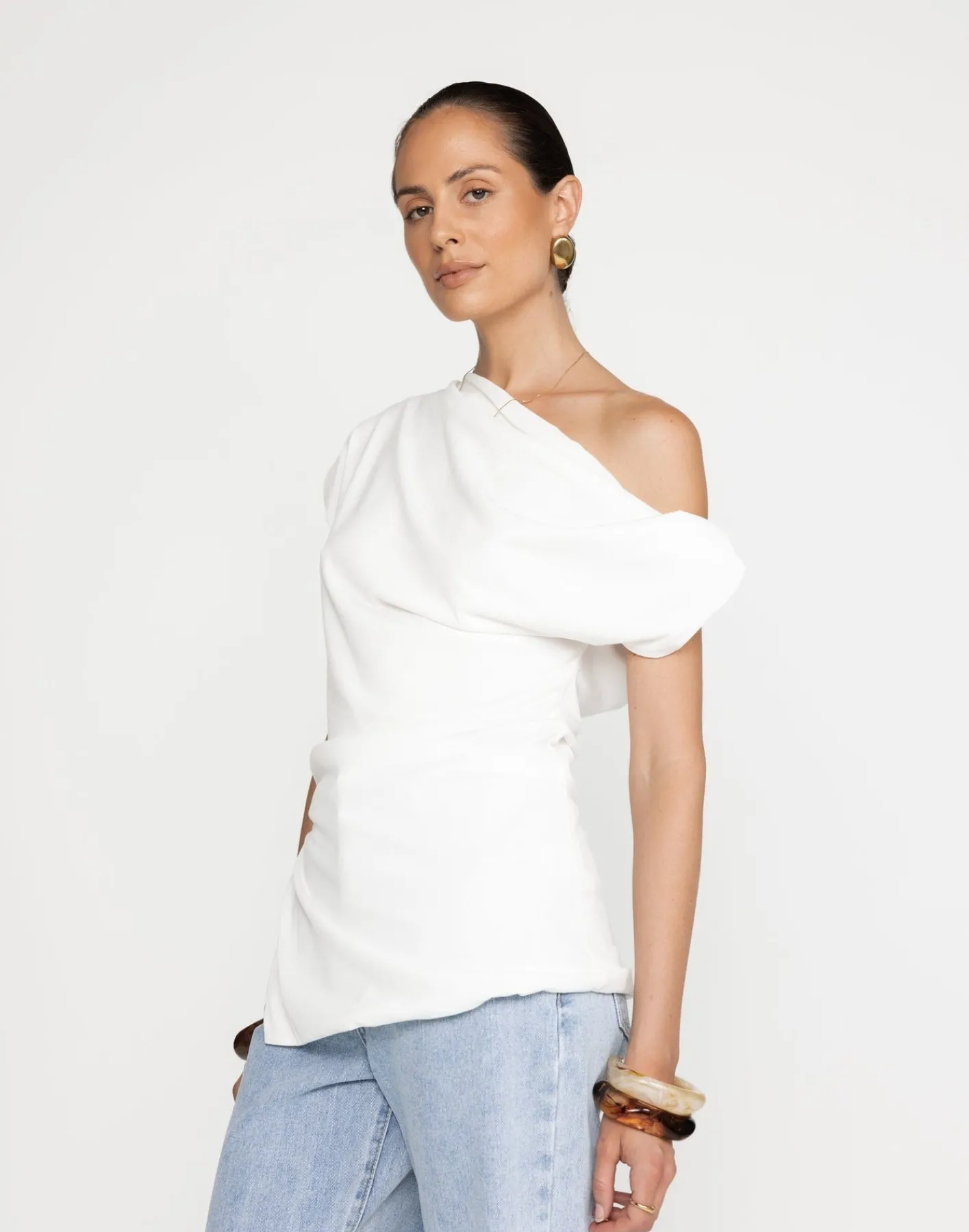 Belle Top (White)*CHARCOAL Clearance