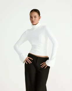 Bernadette Long Sleeve Top (White)*CHARCOAL New