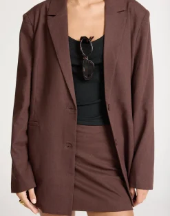 Bradshaw Blazer (Chocolate)*CHARCOAL CLOTHING Clearance