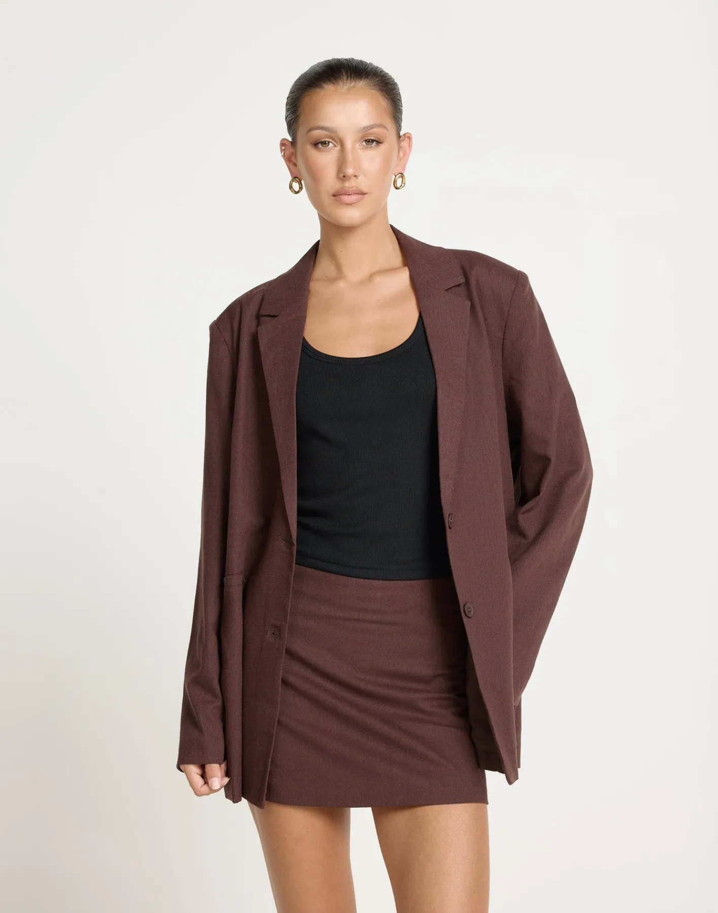 Bradshaw Mini Skirt (Chocolate)*CHARCOAL CLOTHING Hot