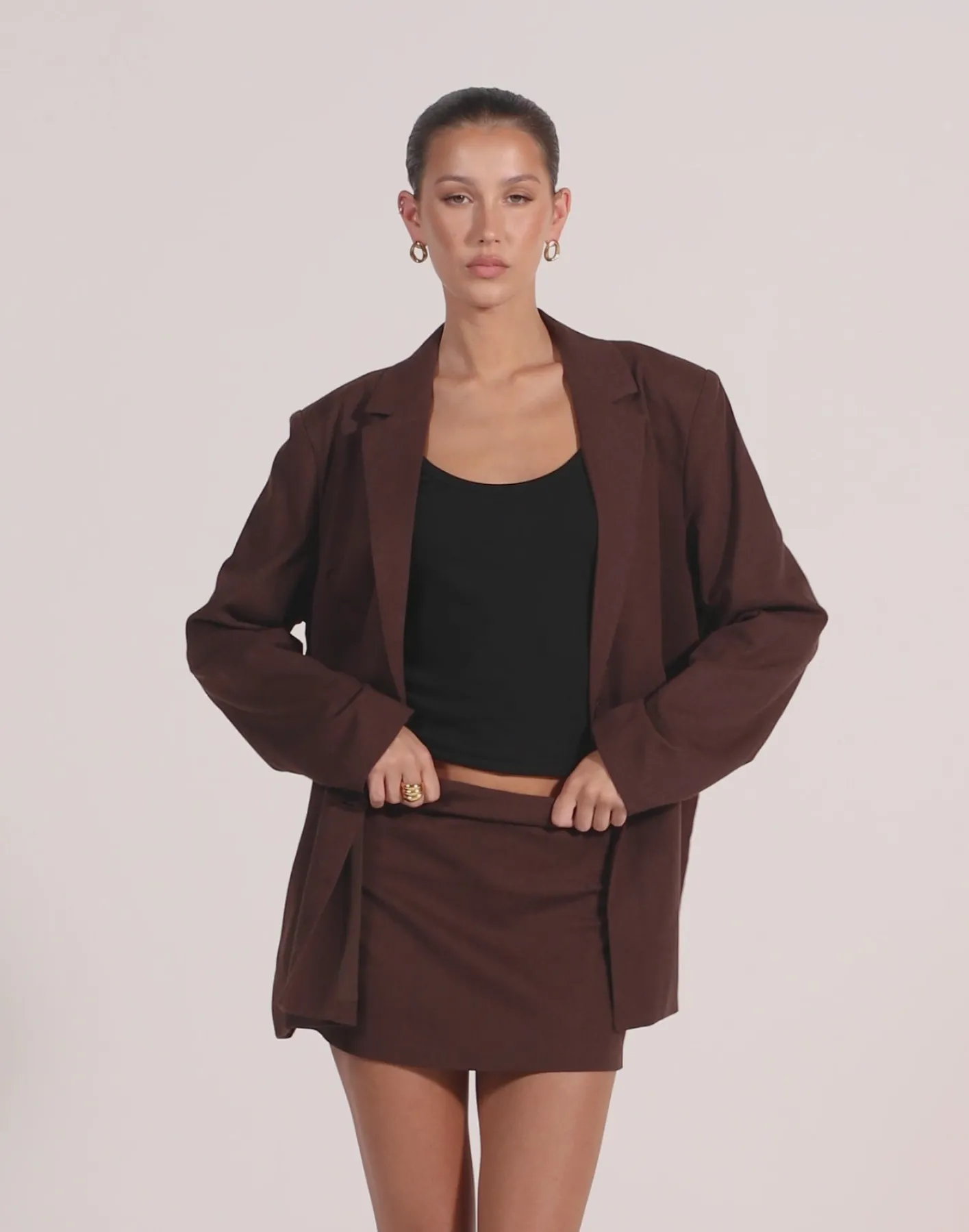 Bradshaw Mini Skirt (Chocolate)*CHARCOAL CLOTHING Hot
