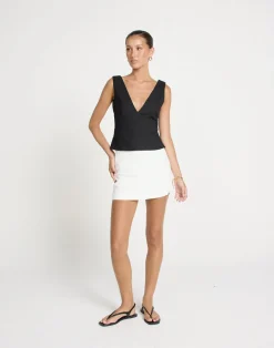 Bradshaw Mini Skirt (White)*CHARCOAL CLOTHING Outlet