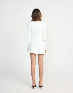 Brioni Long Sleeve Mini Dress (White)*CHARCOAL CLOTHING Discount