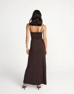 Broken Hearts Maxi Dress (Chocolate)*CHARCOAL Clearance