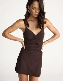 Broken Hearts Mini Dress (Chocolate)*CHARCOAL Clearance