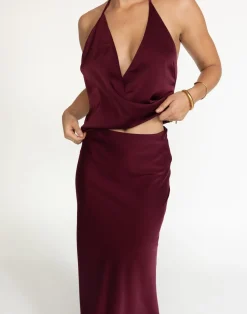 Cabaret Maxi Skirt (Plum)*CHARCOAL Discount