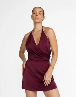 Cabaret Mini Dress (Plum)*CHARCOAL New