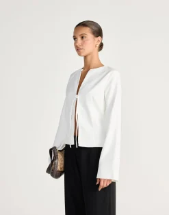 Caisey Long Sleeve Top (White)*CHARCOAL CLOTHING Fashion