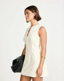Caisey Mini Dress (Oat)*CHARCOAL Hot