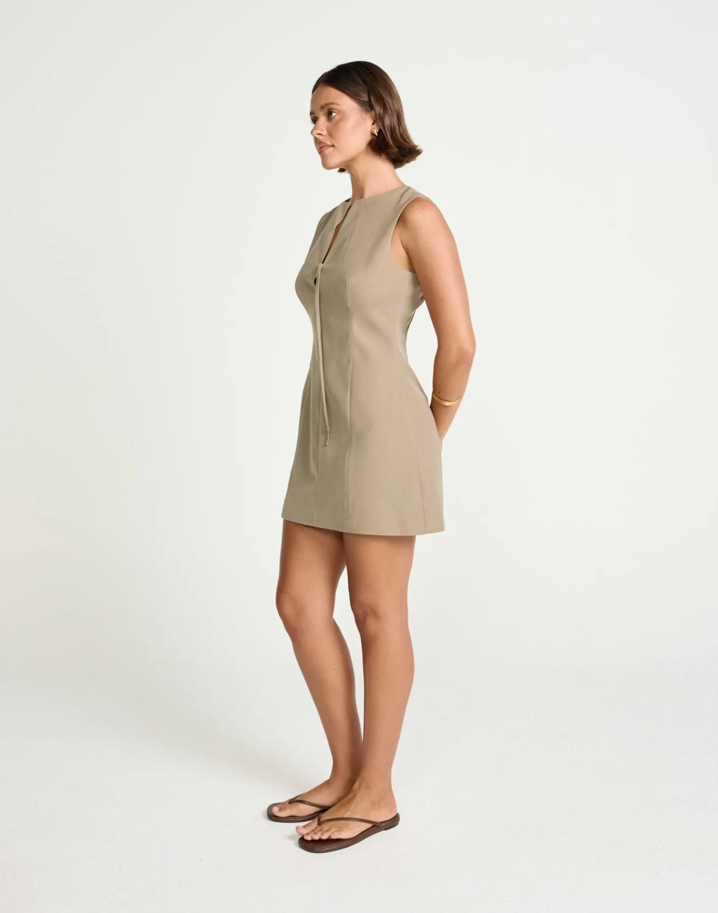 Caisey Mini Dress (Stone)*CHARCOAL Fashion