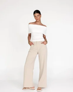 Camren Top (White)*CHARCOAL Clearance