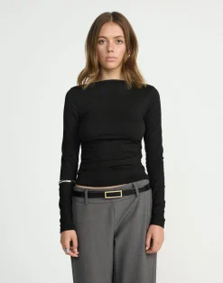Caprice Long Sleeve Top (Black)*CHARCOAL CLOTHING Discount