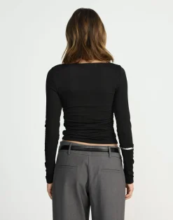 Caprice Long Sleeve Top (Black)*CHARCOAL CLOTHING Discount