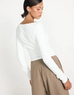 Caprice Long Sleeve Top (White)*CHARCOAL CLOTHING Online