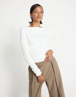 Caprice Long Sleeve Top (White)*CHARCOAL CLOTHING Online
