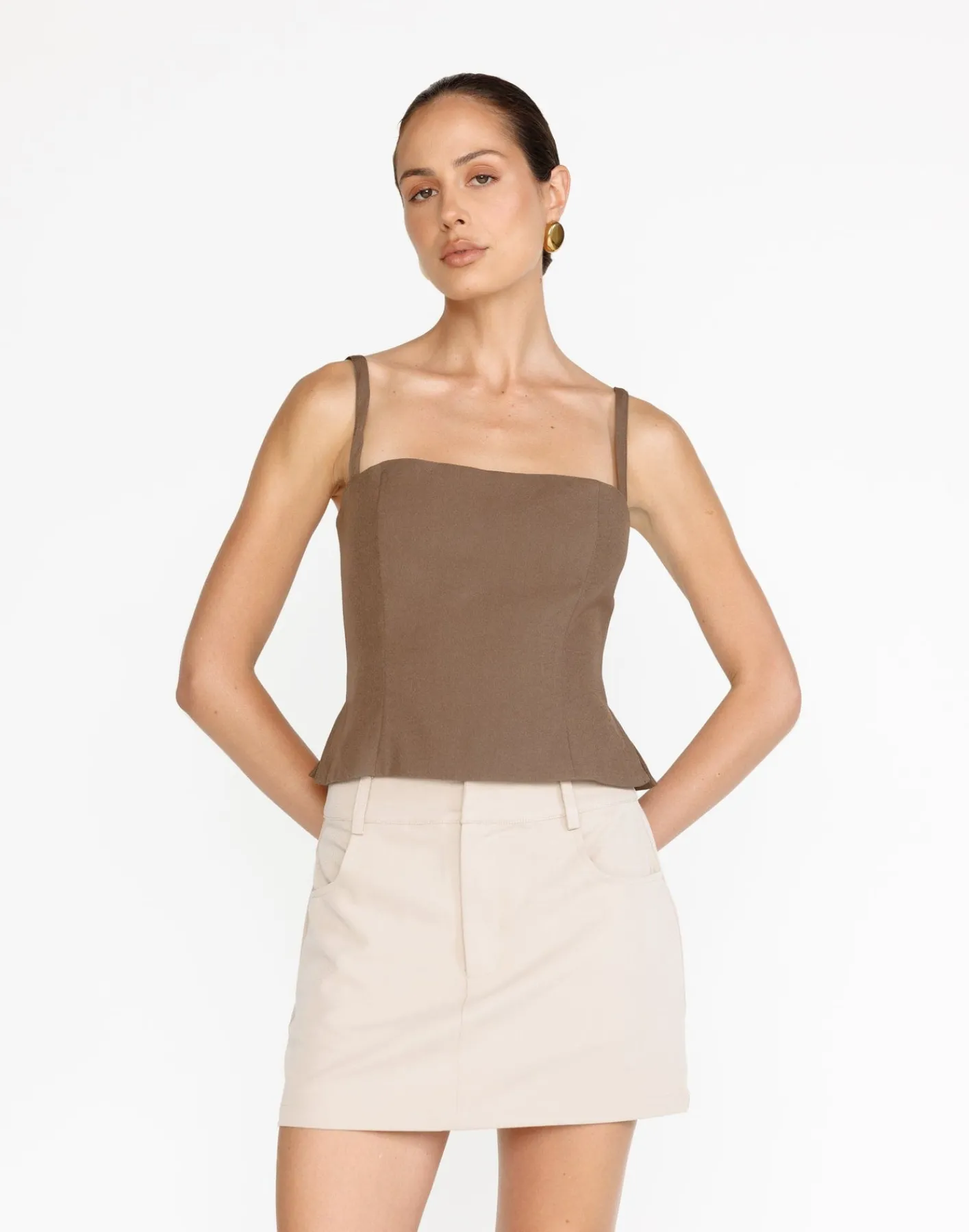 Caris Top (Coffee)*CHARCOAL Outlet