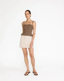 Caris Top (Coffee)*CHARCOAL Outlet