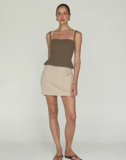 Caris Top (Coffee)*CHARCOAL Outlet