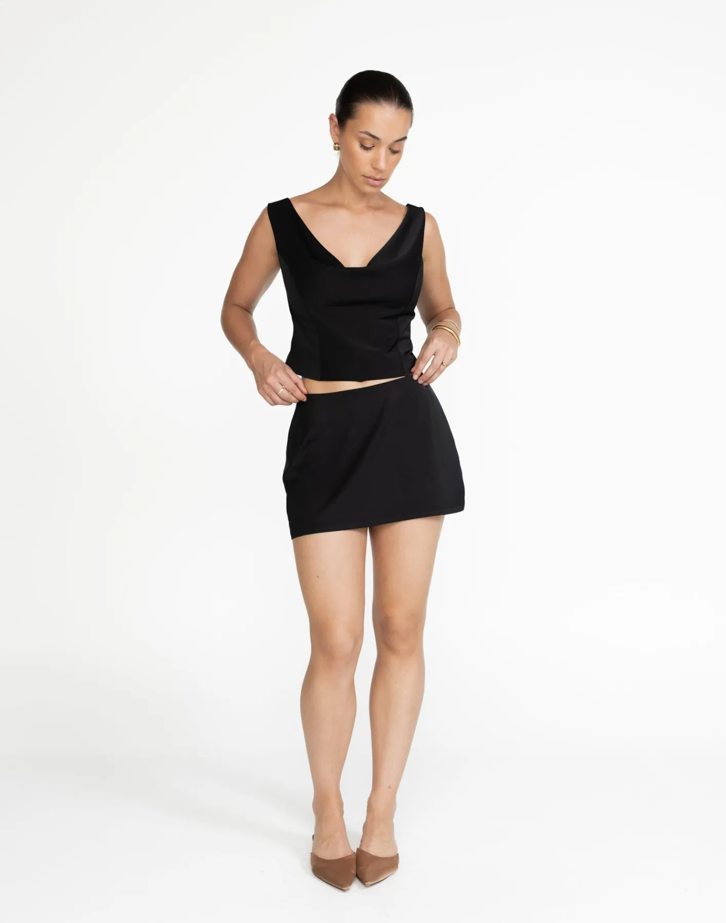 Cascades Mini Skirt (Black)*CHARCOAL Fashion