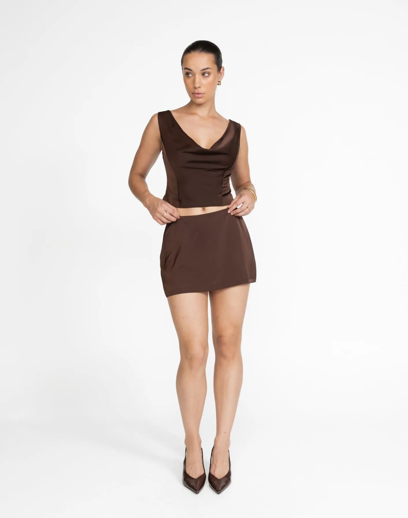 Cascades Mini Skirt (Cocoa)*CHARCOAL Discount