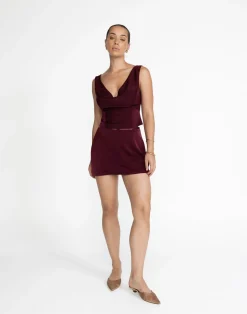 Cascades Mini Skirt (Plum)*CHARCOAL Fashion