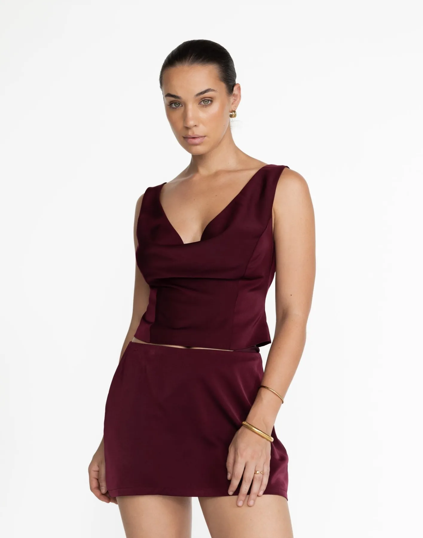 Cascades Mini Skirt (Plum)*CHARCOAL Fashion