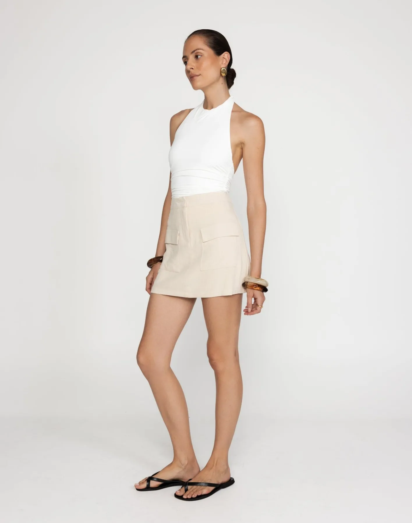 Cheryl Mini Skirt (Latte)*CHARCOAL Best