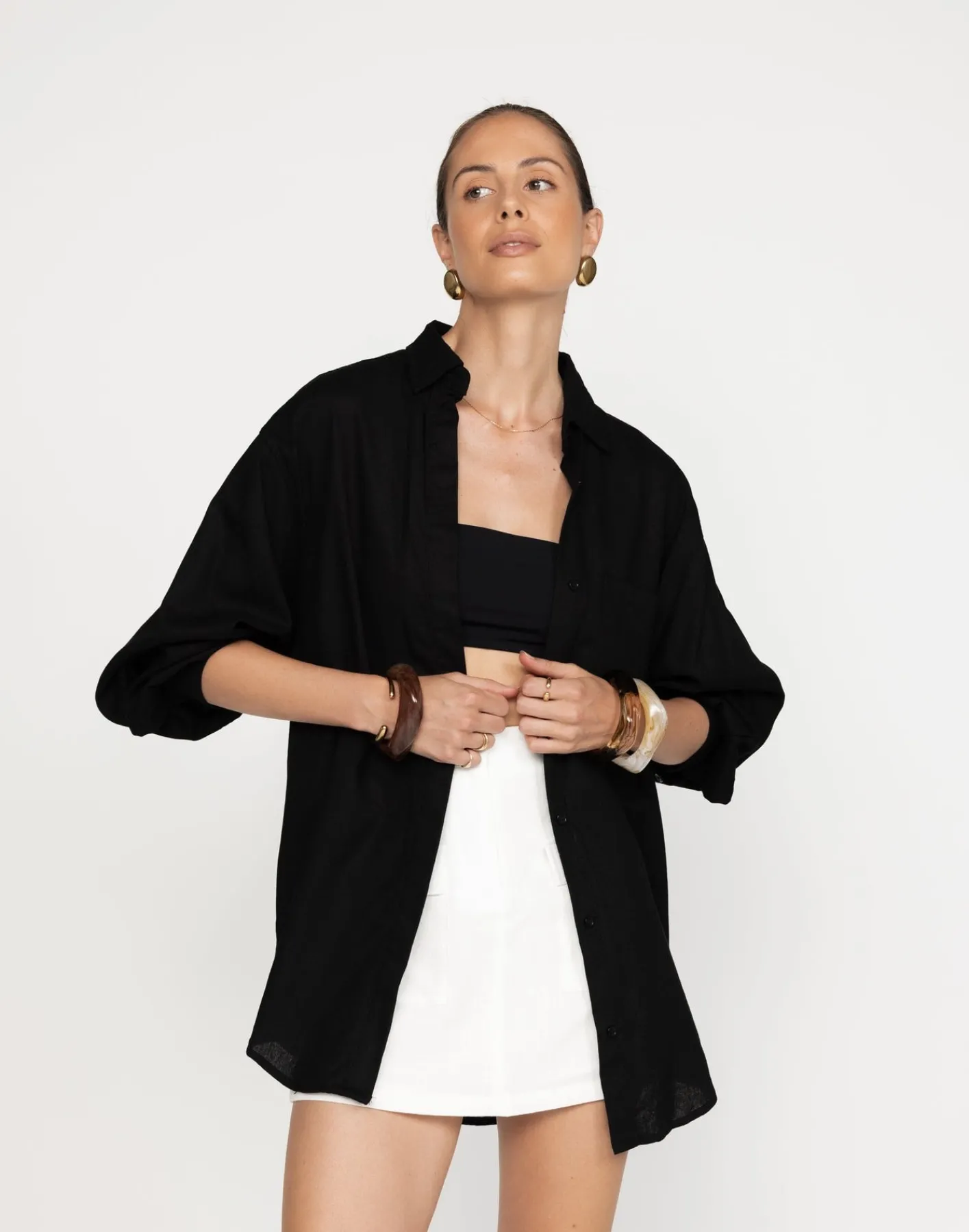 Cheryl Mini Skirt (White)*CHARCOAL Clearance