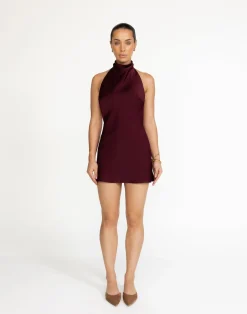 Clara Mini Dress (Plum)*CHARCOAL Best