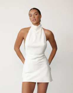 Clara Mini Dress (White)*CHARCOAL Clearance