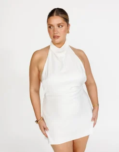 Clara Mini Dress (White)*CHARCOAL Clearance
