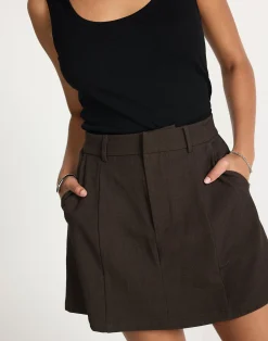 Clarke Mini Skirt (Chocolate Textured)*CHARCOAL CLOTHING Sale