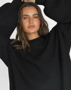 Cody Oversized Jumper (Black)*CHARCOAL Clearance