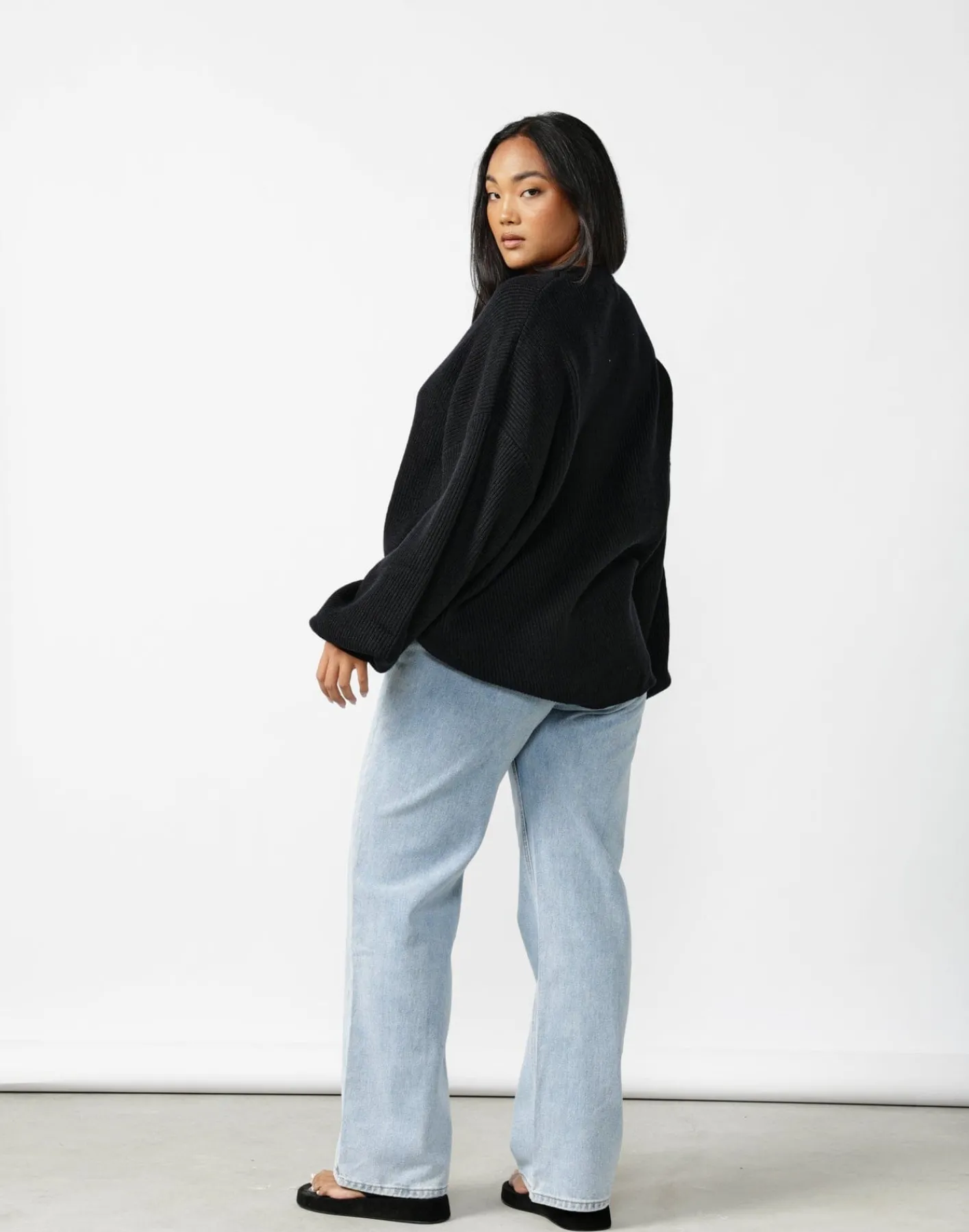 Cody Oversized Jumper (Black)*CHARCOAL Clearance
