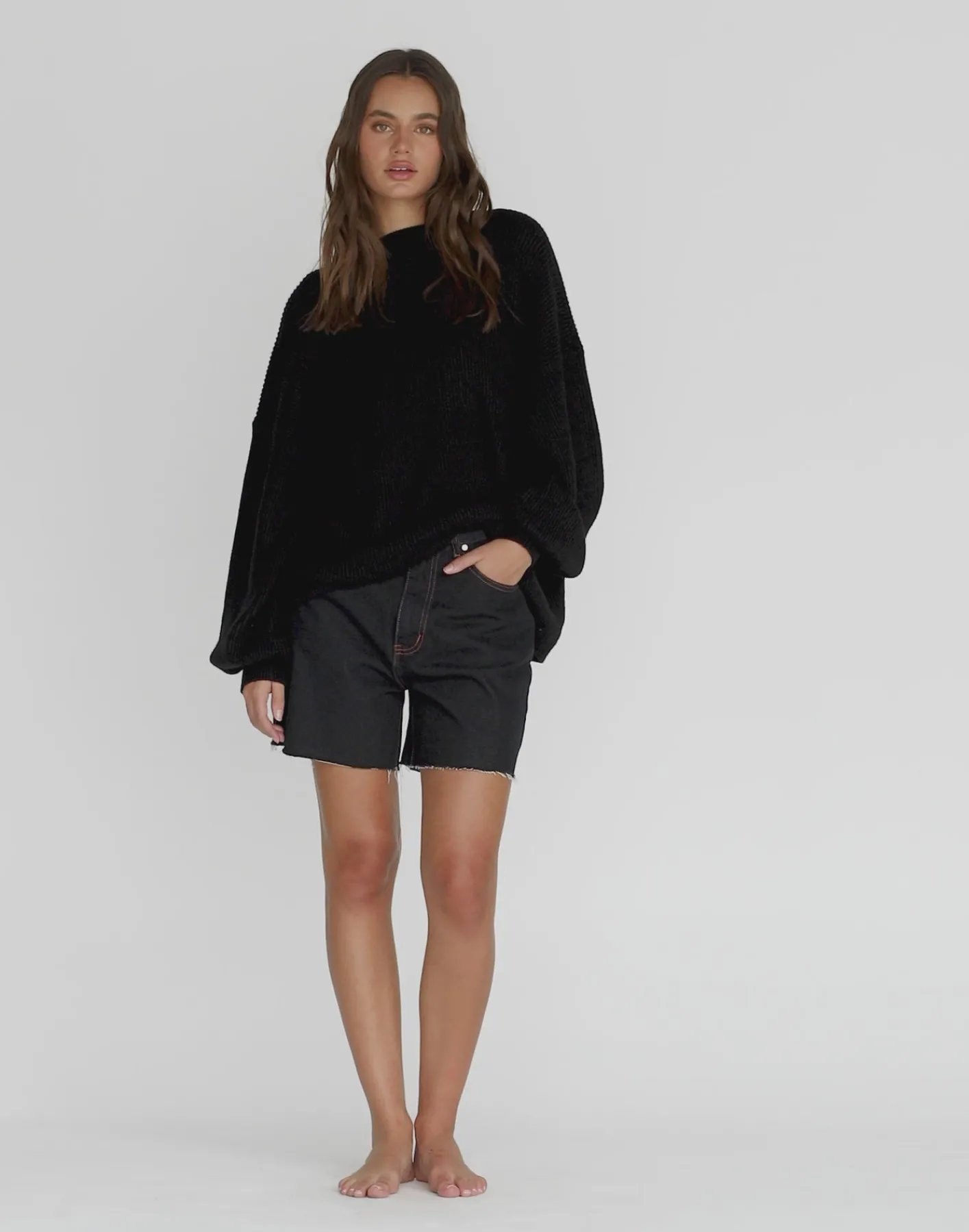 Cody Oversized Jumper (Black)*CHARCOAL Clearance