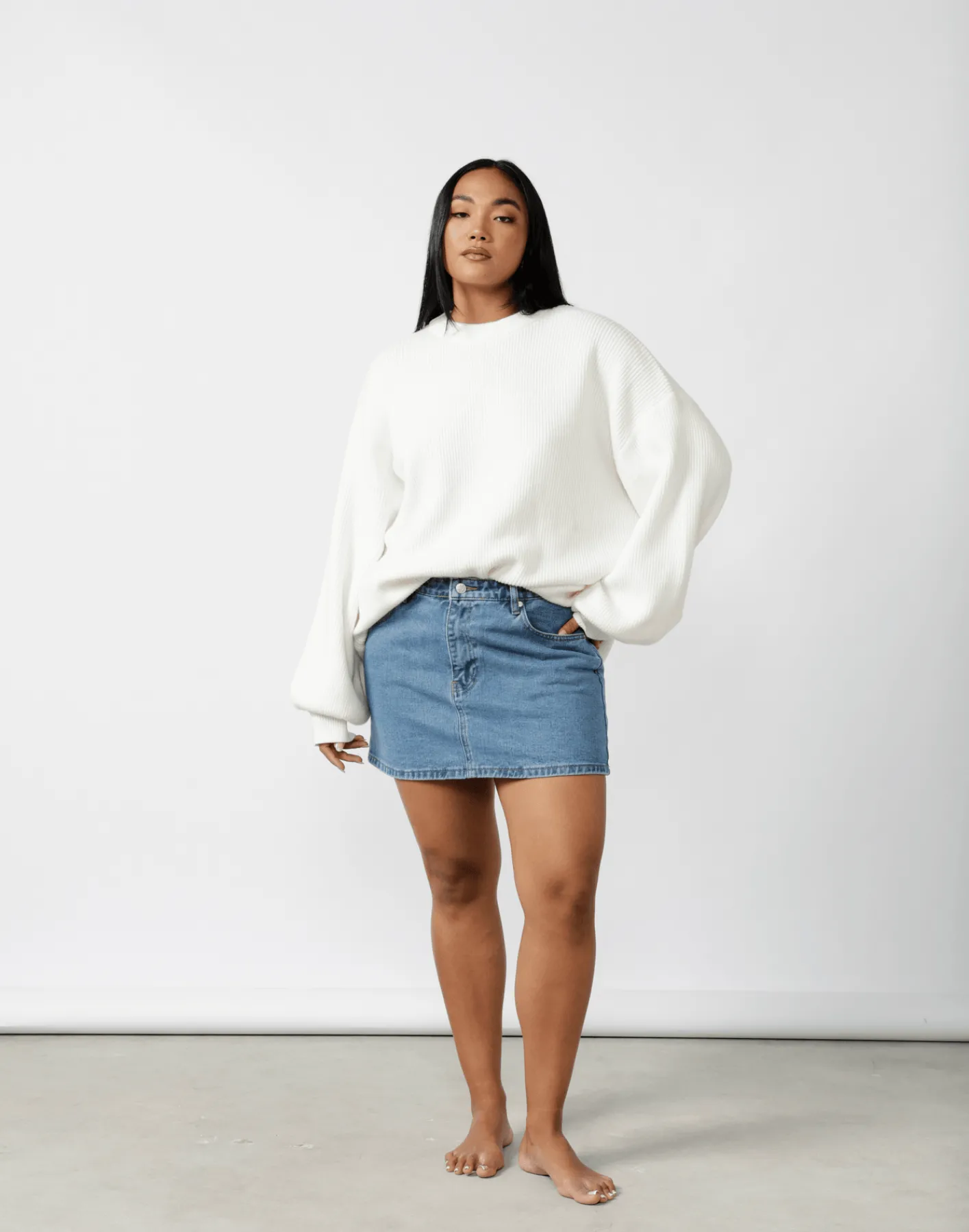 Cody Oversized Jumper (Cream)*CHARCOAL New