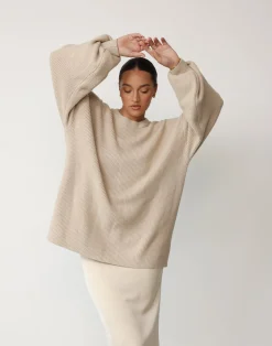 Cody Oversized Jumper (Oatmeal)*CHARCOAL Sale