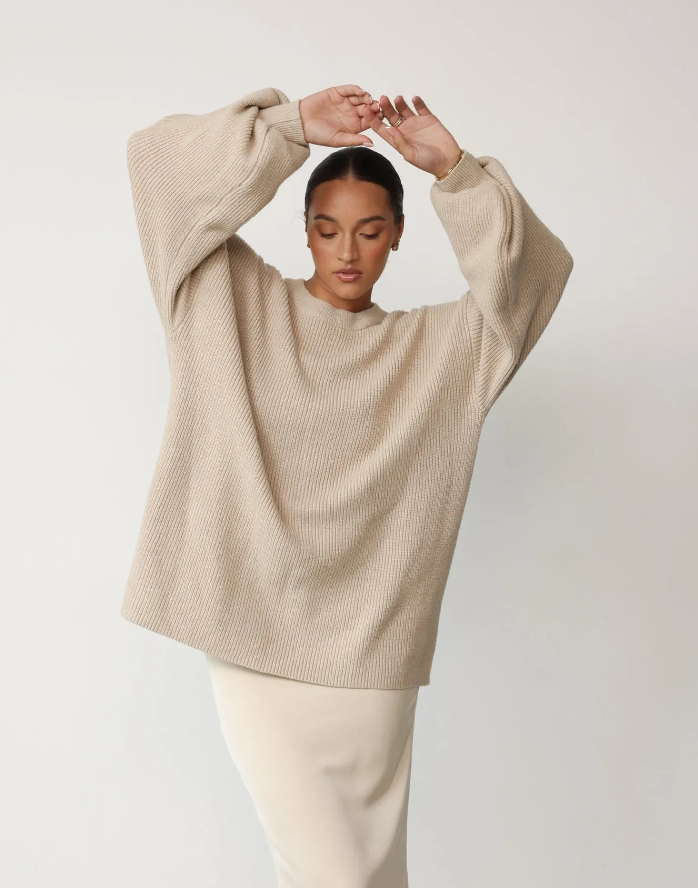 Cody Oversized Jumper (Oatmeal)*CHARCOAL Sale