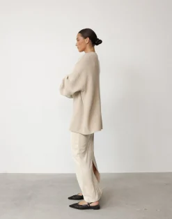Cody Oversized Jumper (Oatmeal)*CHARCOAL Sale