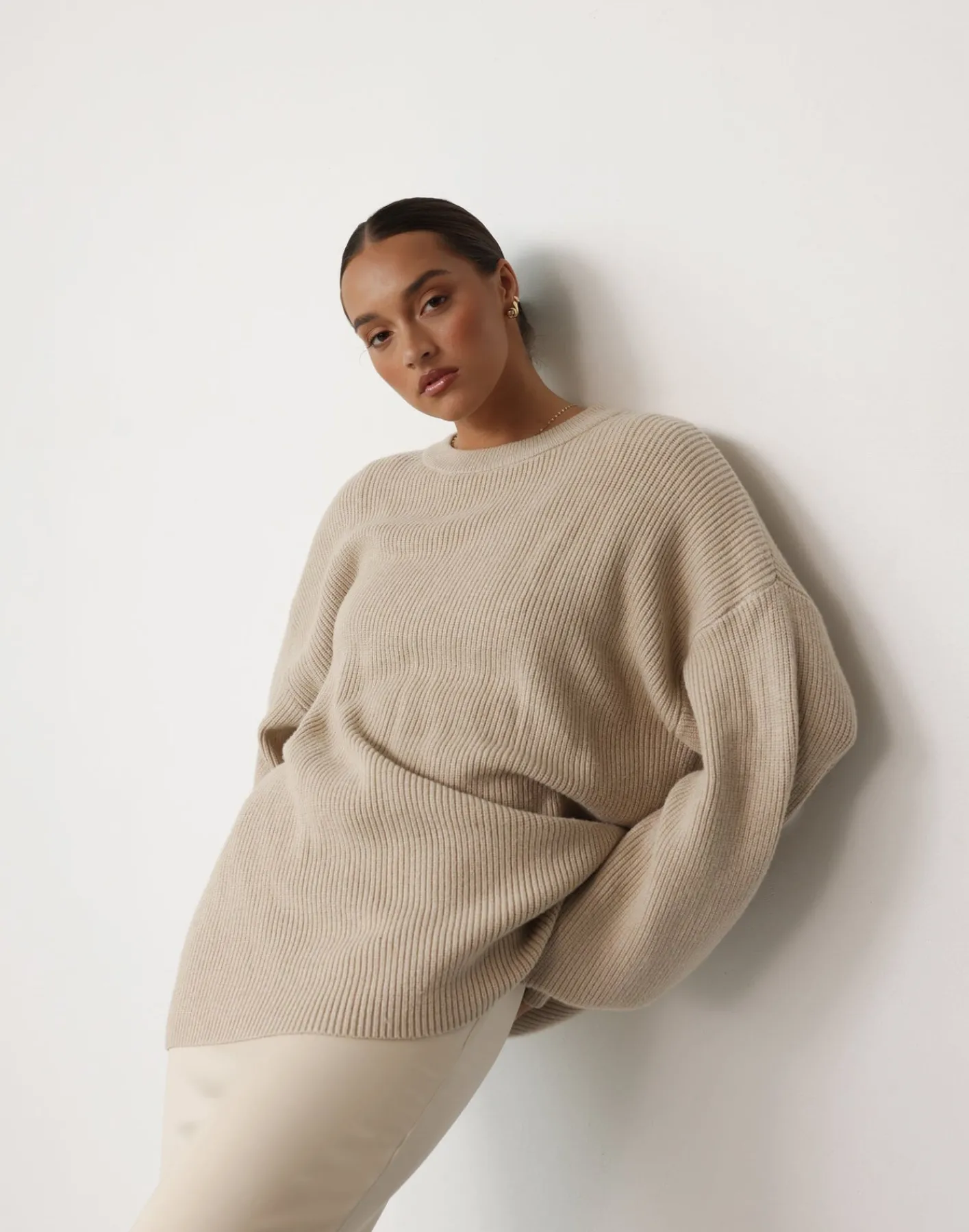 Cody Oversized Jumper (Oatmeal)*CHARCOAL Sale
