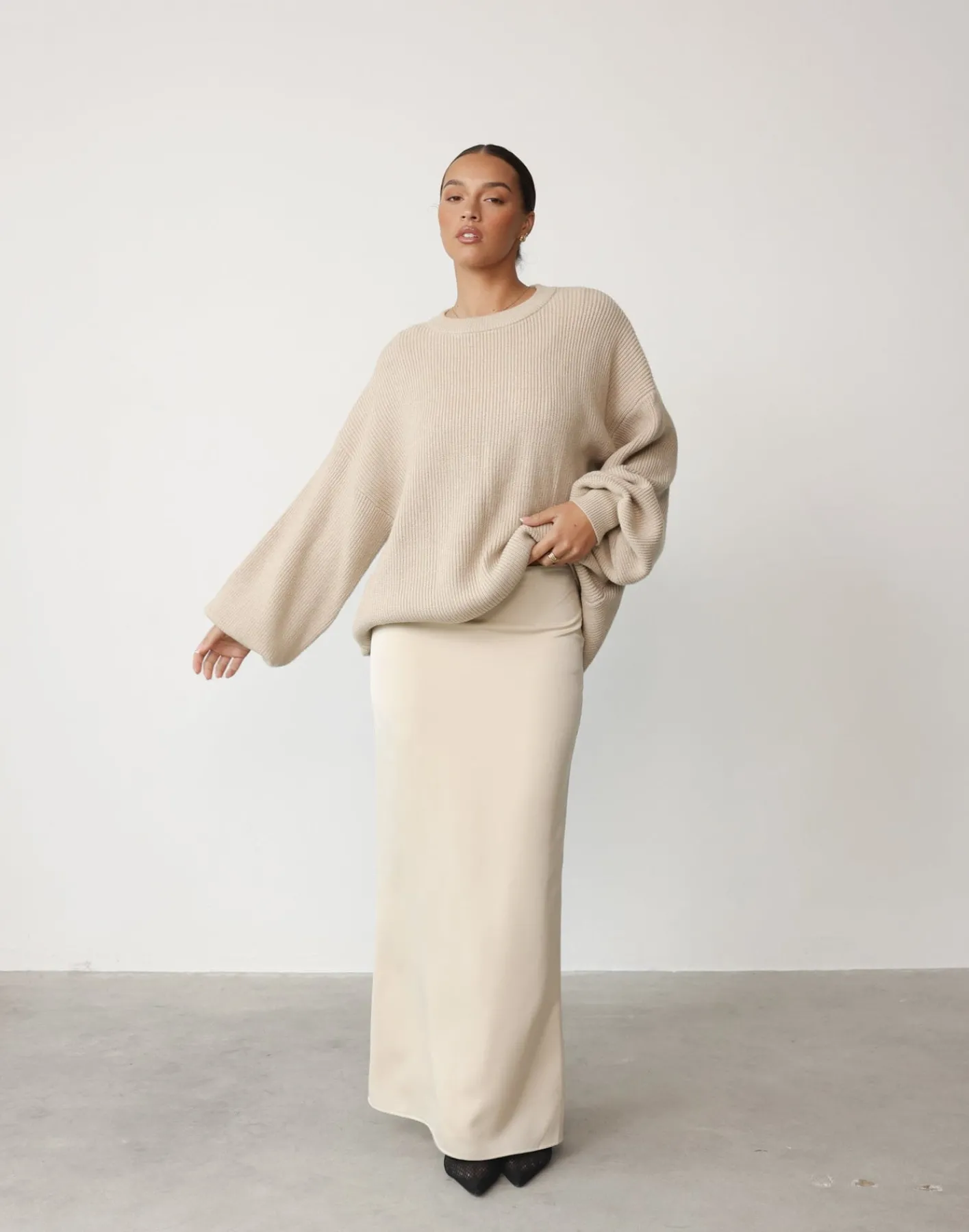 Cody Oversized Jumper (Oatmeal)*CHARCOAL Sale