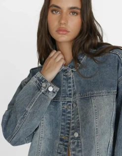 Cole Denim Jacket (Faded)*CHARCOAL Hot