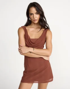 Contrast Mini Dress (Burnt Sienna)*CHARCOAL Best