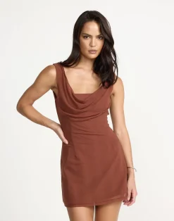 Contrast Mini Dress (Burnt Sienna)*CHARCOAL Best