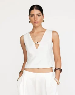 Cressida Top (White)*CHARCOAL Sale