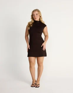 Daney Mini Dress (Chocolate)*CHARCOAL CLOTHING Clearance