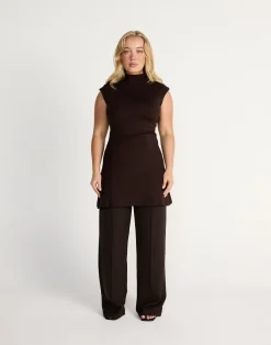 Daney Mini Dress (Chocolate)*CHARCOAL CLOTHING Clearance