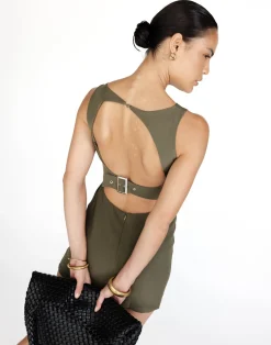 Danica Mini Dress (Olive)*CHARCOAL Clearance