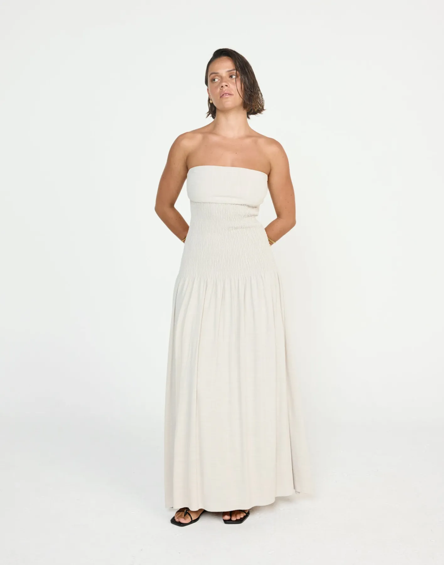 Daria Maxi Dress (Latte)*CHARCOAL CLOTHING New