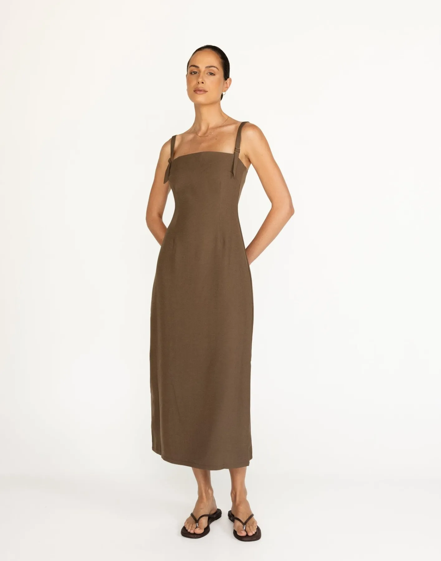 Dominique Maxi Dress (Coffee)*CHARCOAL New